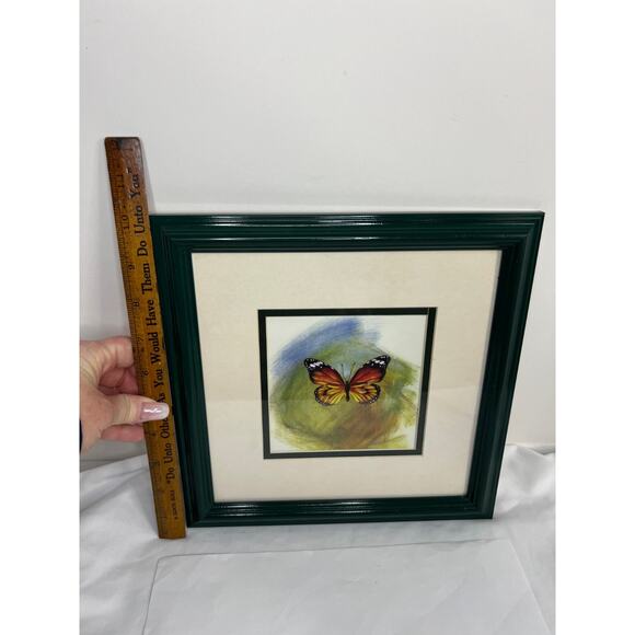 Monarch Butterfly Green Framed Wall Art 9x10 - Picture 5 of 7